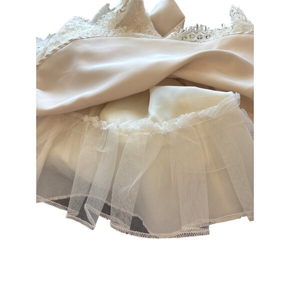 Rare Editions Lace Flower Girl Dress Ivory  Toddler 3T  Satin Sash  Cap-Sleeve - Picture 5 of 7